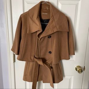 Calvin Klein Flutter Sleeve Cape Coat